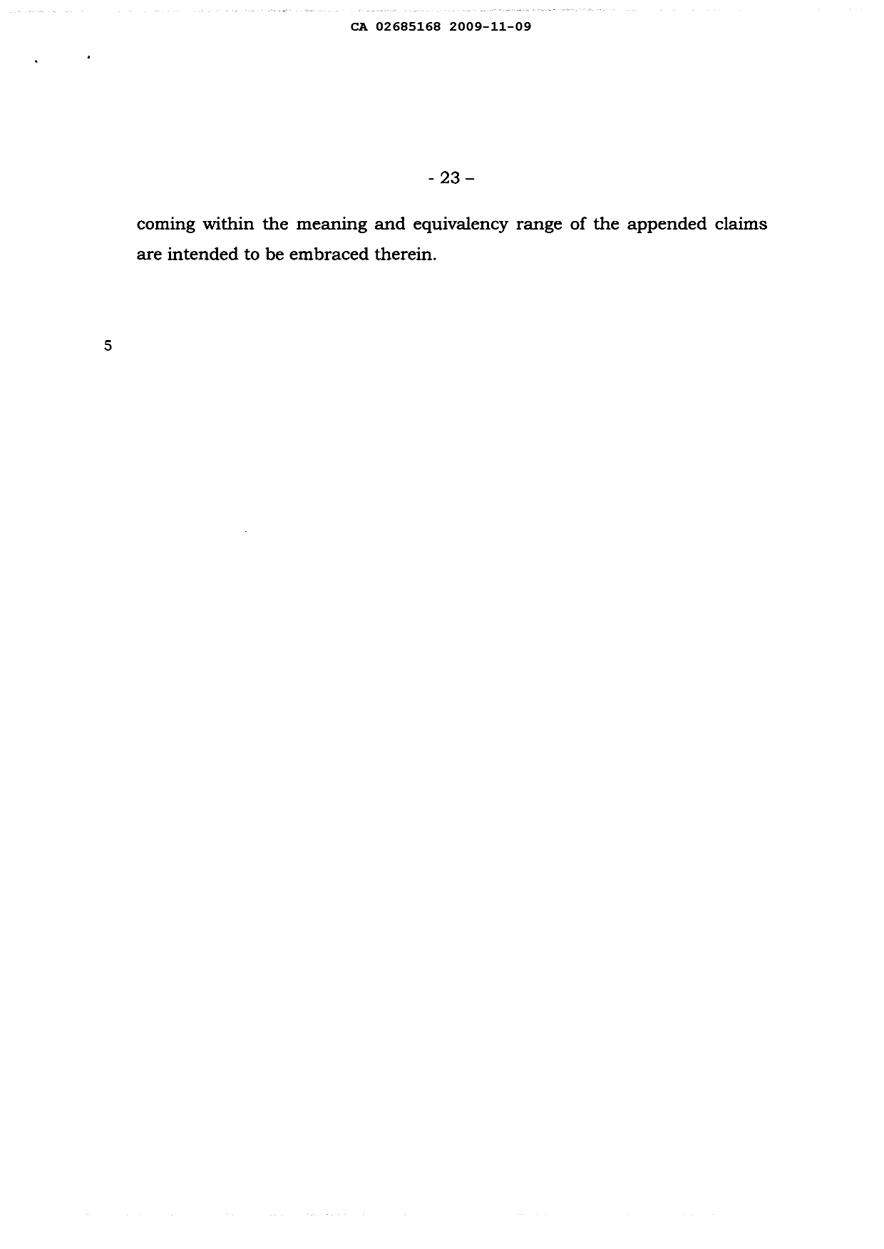 Canadian Patent Document 2685168. Description 20091109. Image 23 of 23