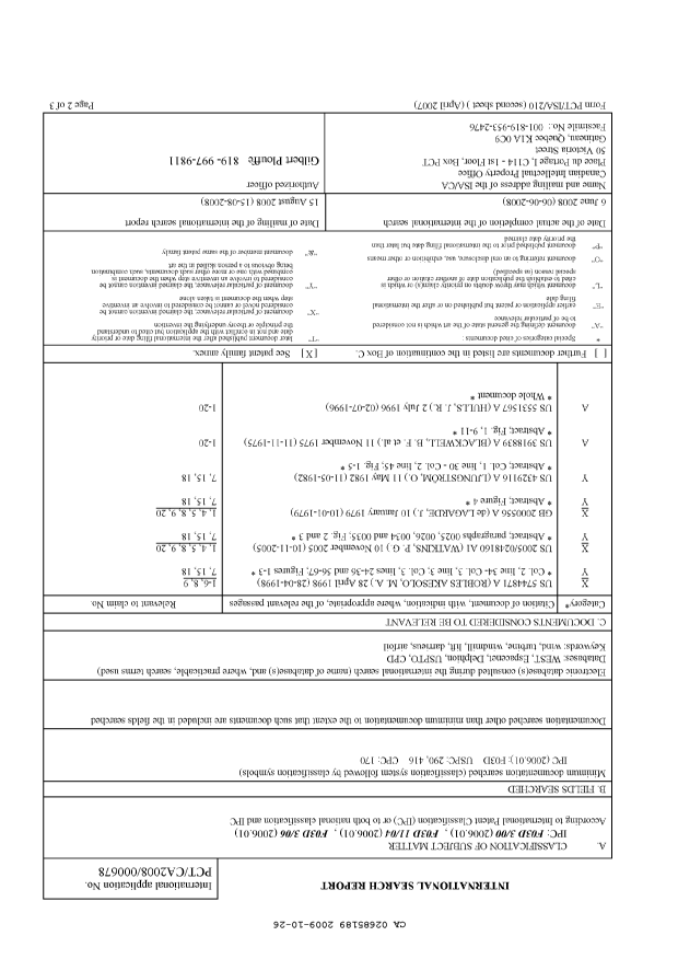 Document de brevet canadien 2685189. PCT 20081226. Image 1 de 3
