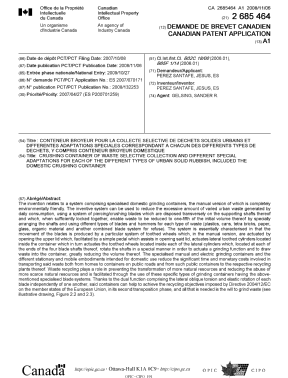 Document de brevet canadien 2685464. Page couverture 20100107. Image 1 de 1