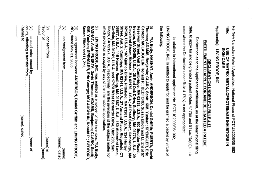 Canadian Patent Document 2685534. Correspondence 20100128. Image 2 of 3