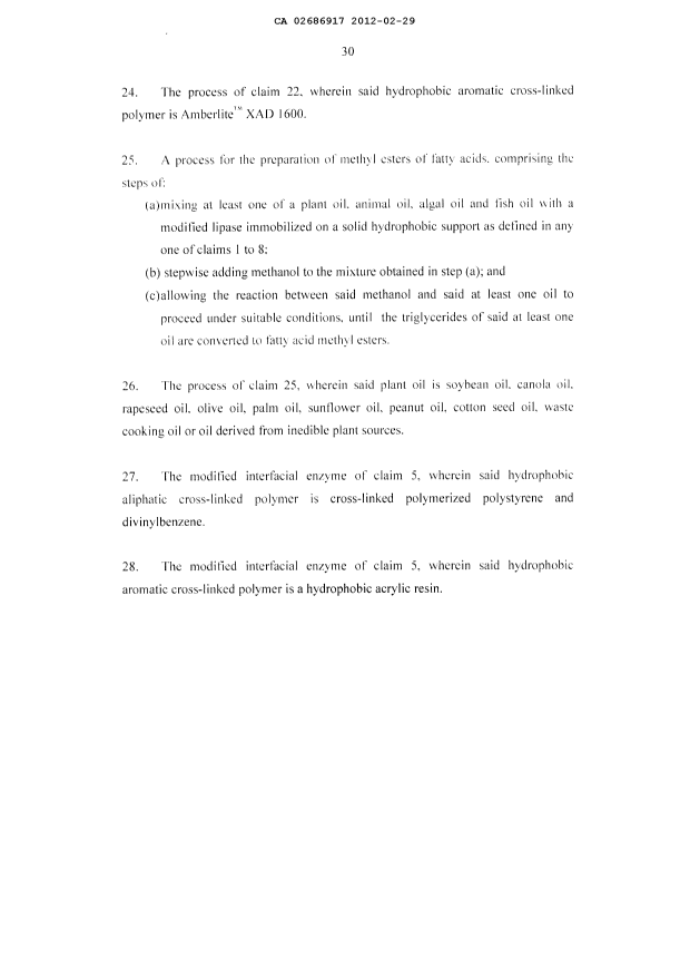 Document de brevet canadien 2686917. Revendications 20120229. Image 4 de 4