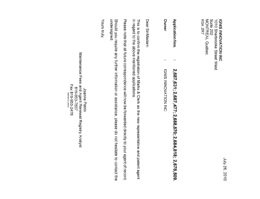 Canadian Patent Document 2688870. Correspondence 20100726. Image 1 of 1