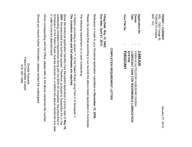 Canadian Patent Document 2688925. Correspondence 20100121. Image 1 of 1