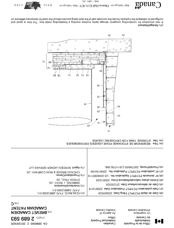 Canadian Patent Document 2689593. Cover Page 20120228. Image 1 of 2