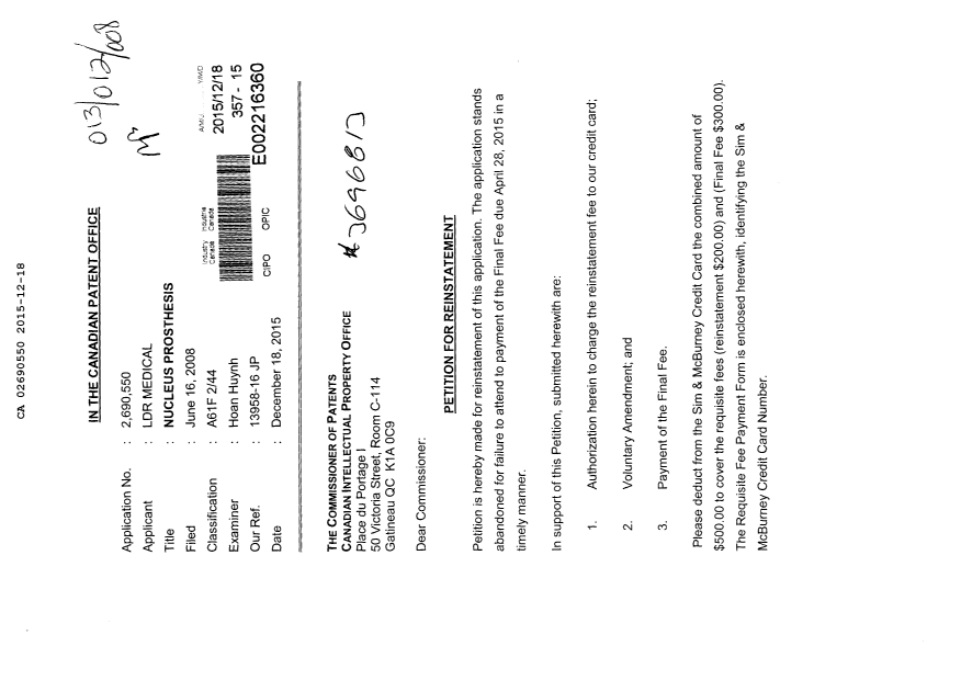 Canadian Patent Document 2690550. Prosecution-Amendment 20141218. Image 1 of 14