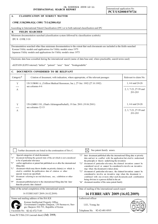 Document de brevet canadien 2690624. PCT 20091211. Image 1 de 3