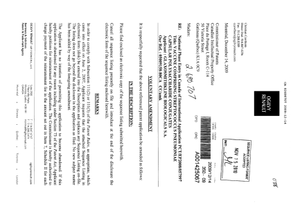 Canadian Patent Document 2690707. Prosecution-Amendment 20091214. Image 1 of 2