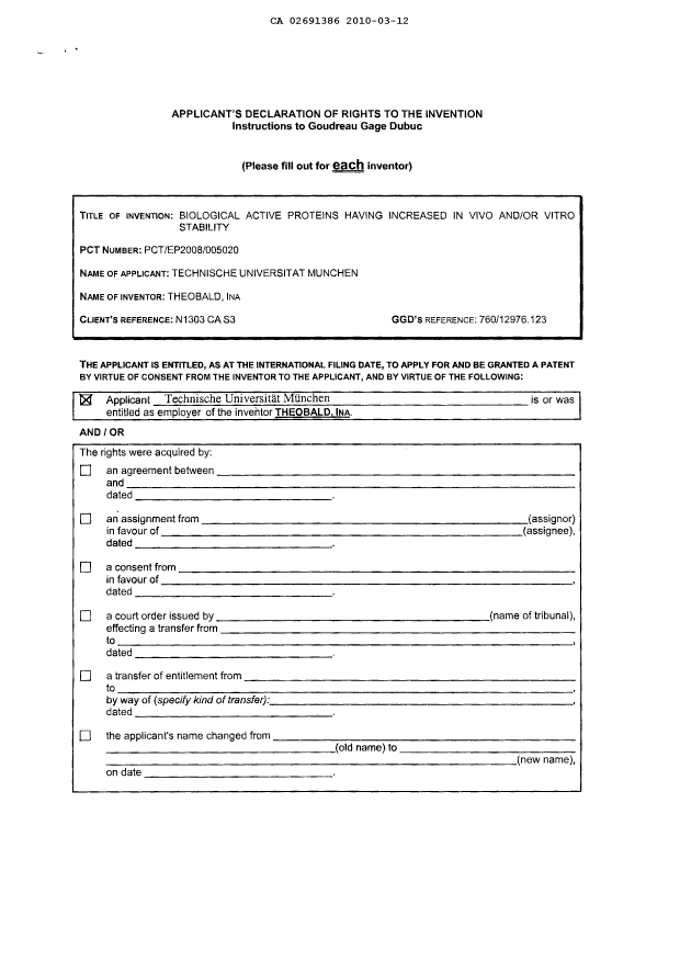 Canadian Patent Document 2691386. Correspondence 20100312. Image 3 of 4