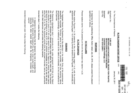 Canadian Patent Document 2691641. Prosecution-Amendment 20110128. Image 1 of 17