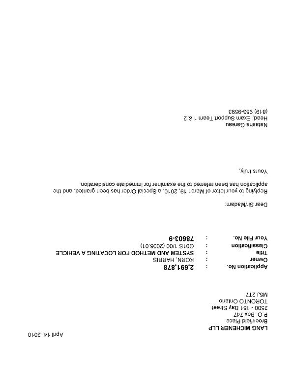 Document de brevet canadien 2691878. Poursuite-Amendment 20091214. Image 1 de 1