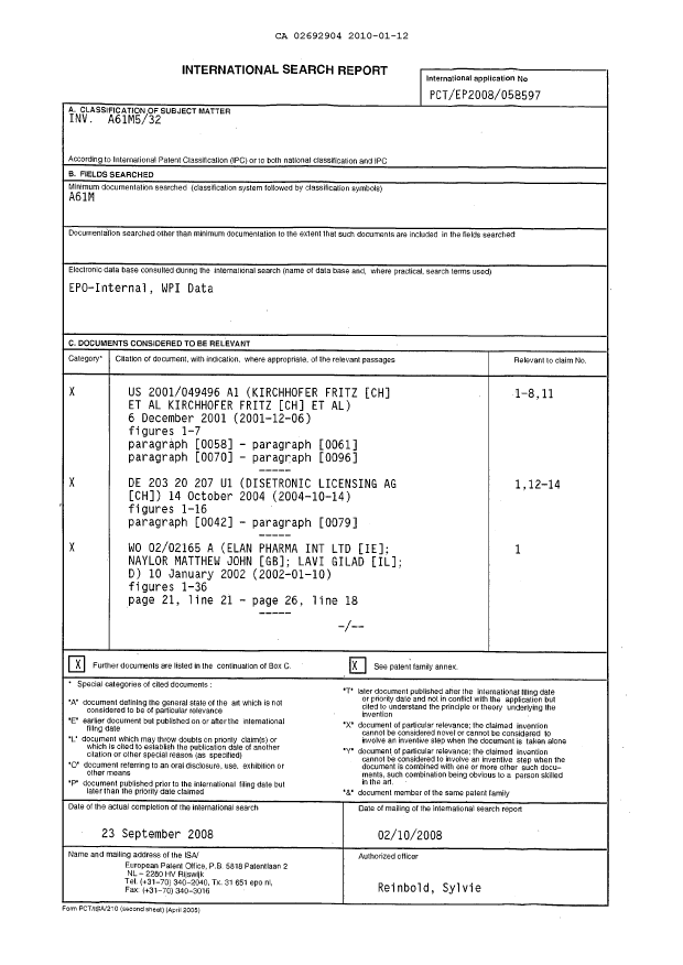 Document de brevet canadien 2692904. PCT 20100112. Image 2 de 4
