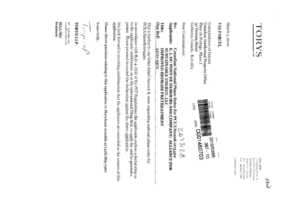 Canadian Patent Document 2693128. Correspondence 20091205. Image 1 of 2