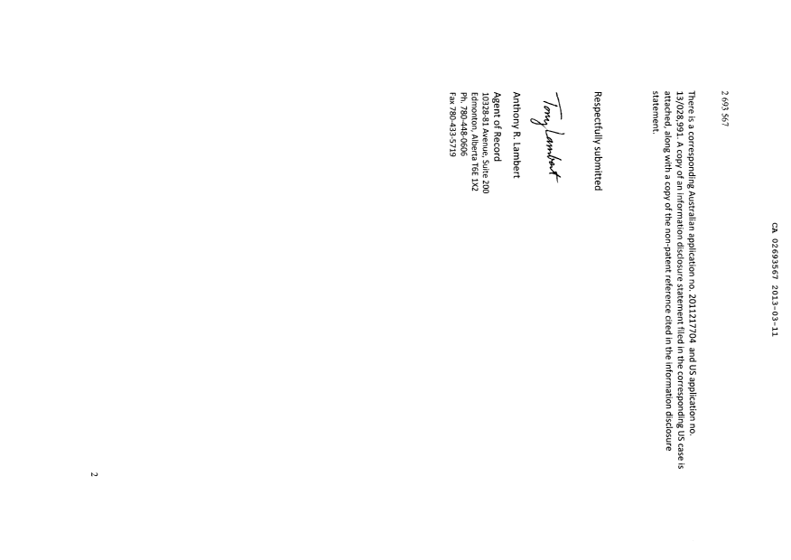 Document de brevet canadien 2693567. Poursuite-Amendment 20121211. Image 4 de 6