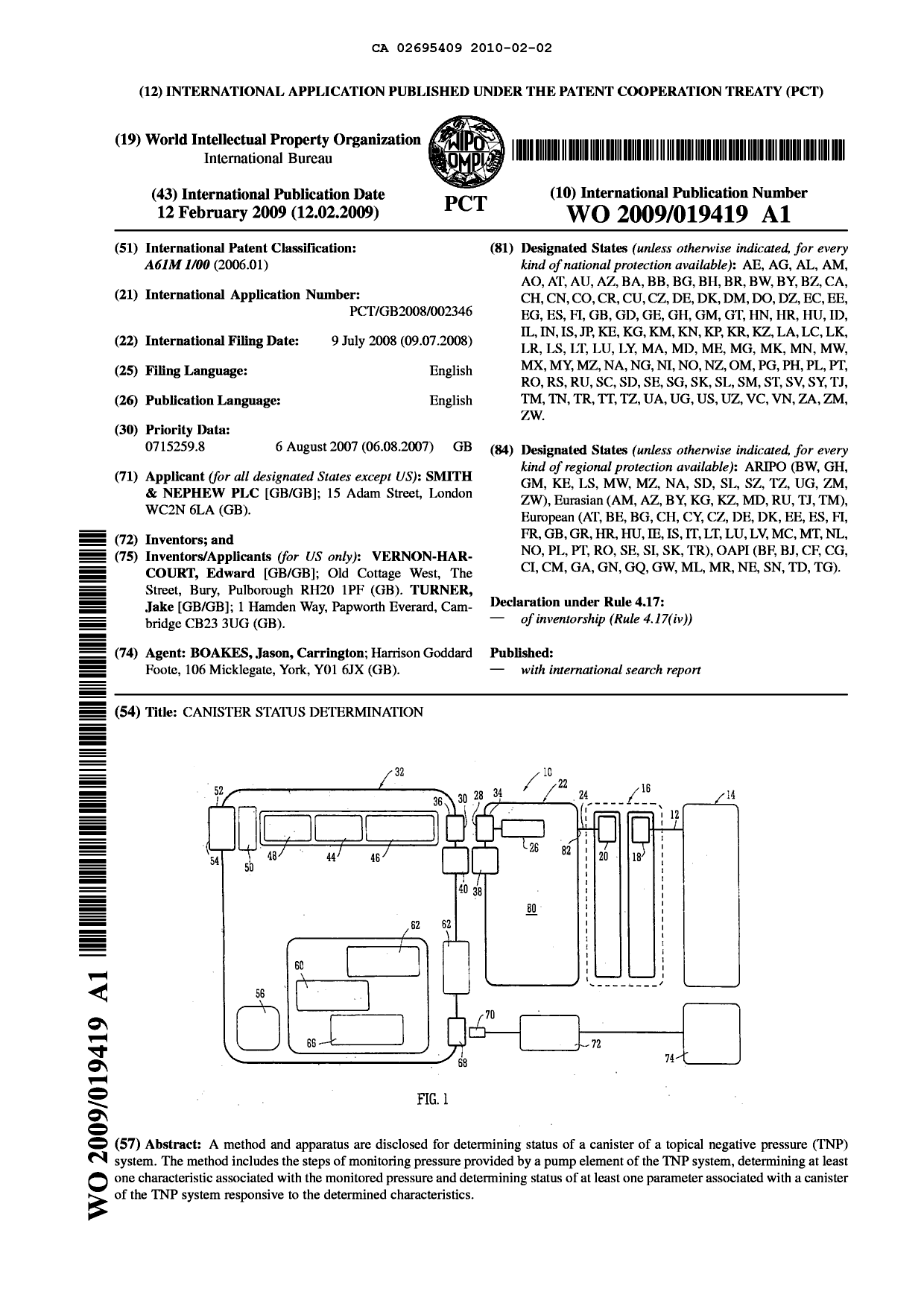 Document de brevet canadien 2695409. Abrégé 20100202. Image 1 de 1