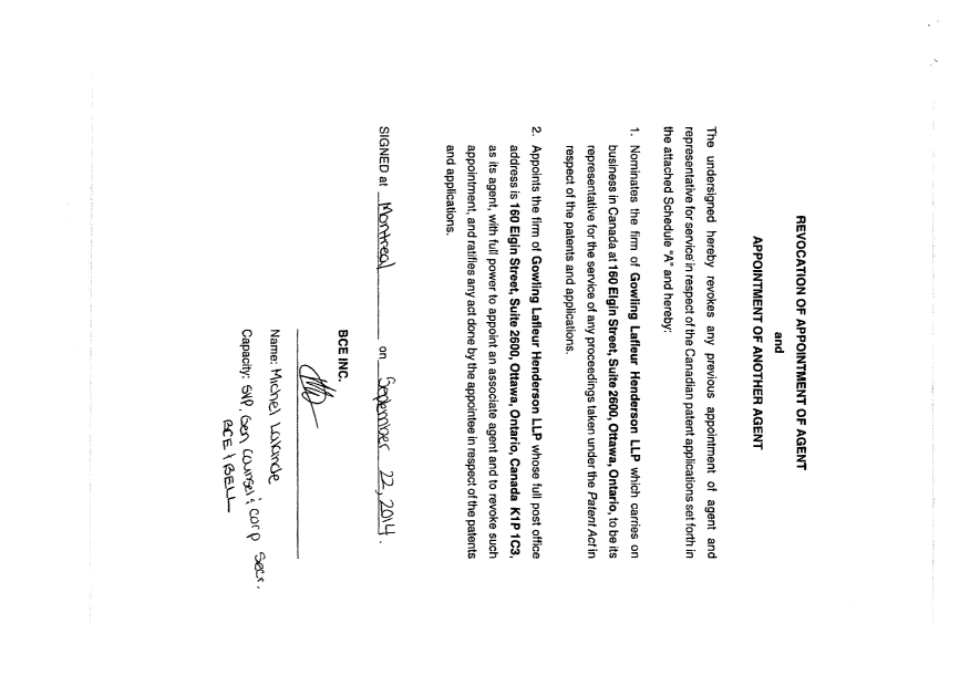 Canadian Patent Document 2695657. Correspondence 20140923. Image 2 of 6
