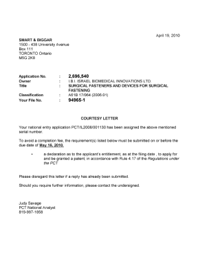 Document de brevet canadien 2696540. Correspondance 20100419. Image 1 de 1