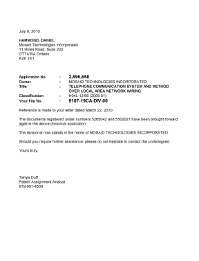 Document de brevet canadien 2696658. Correspondance 20100708. Image 1 de 1