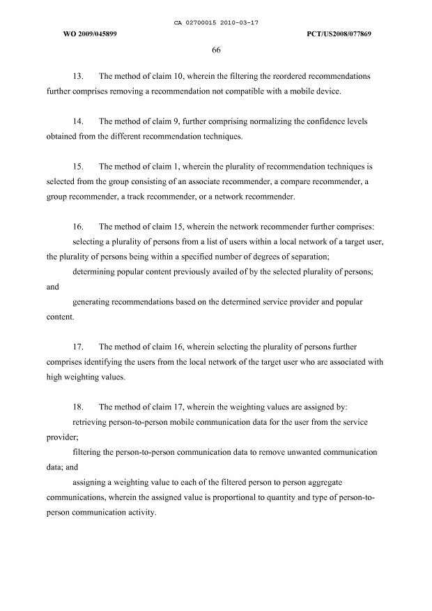 Document de brevet canadien 2700015. Revendications 20100317. Image 3 de 12