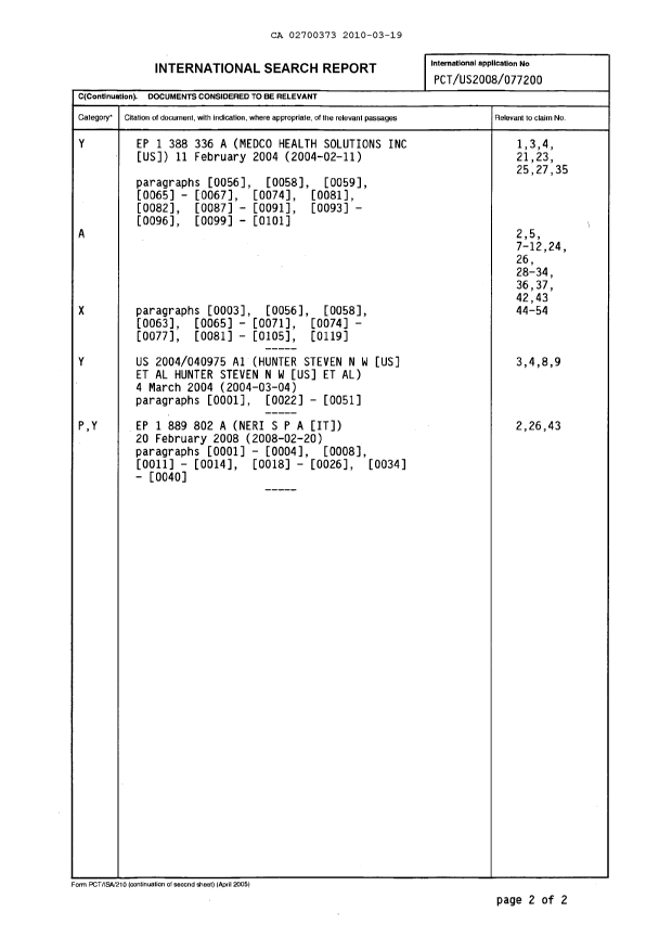 Document de brevet canadien 2700373. PCT 20100319. Image 2 de 3