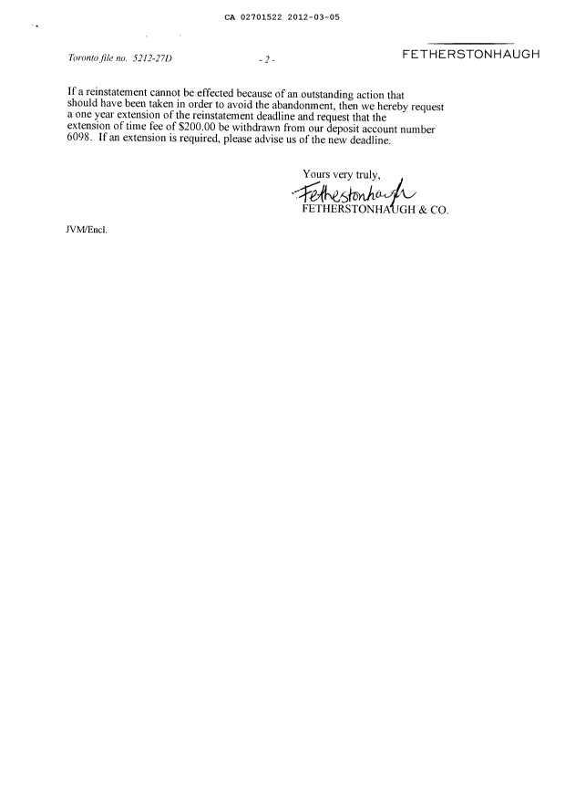 Canadian Patent Document 2701522. Correspondence 20120305. Image 2 of 2