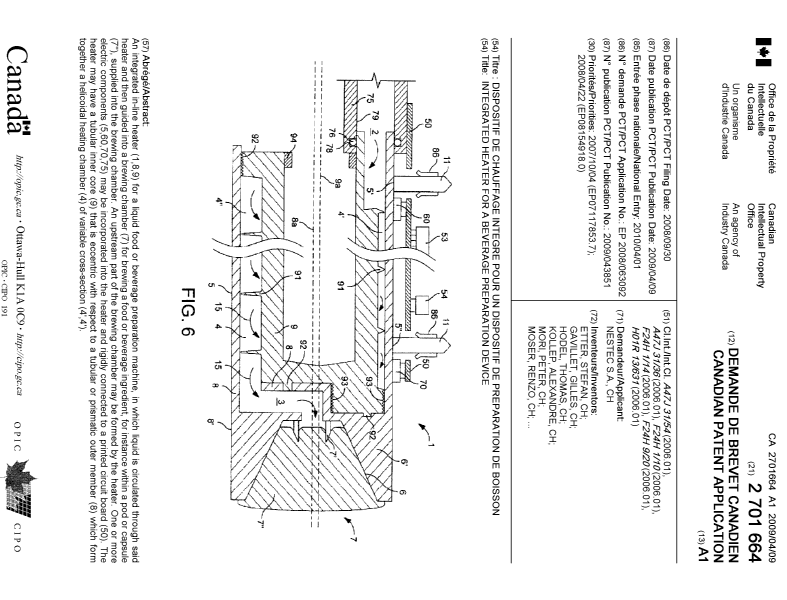 Document de brevet canadien 2701664. Page couverture 20100604. Image 1 de 2