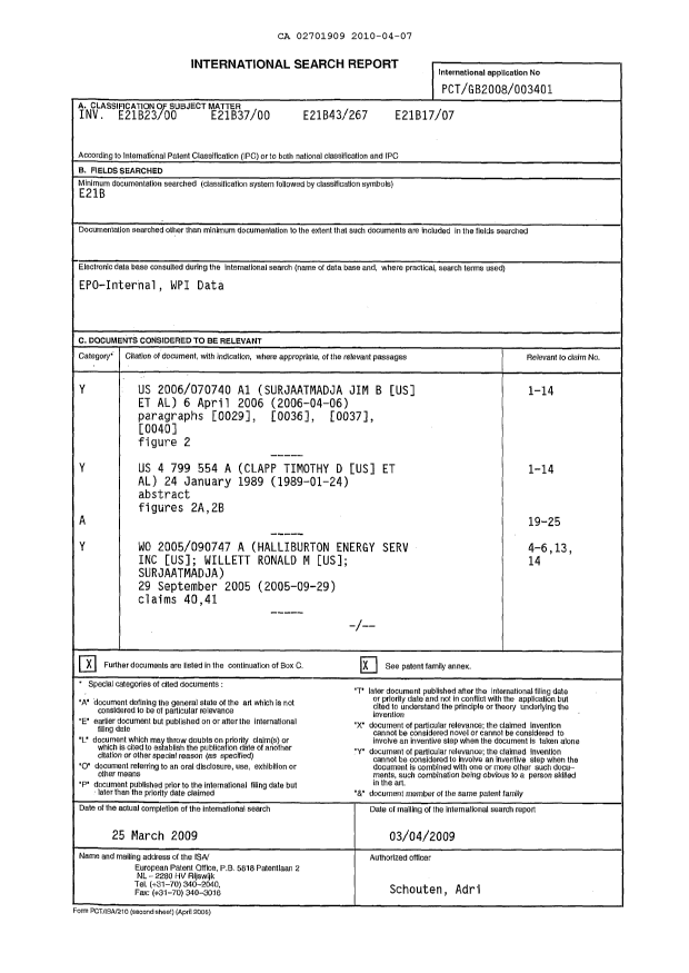 Document de brevet canadien 2701909. PCT 20100407. Image 1 de 5