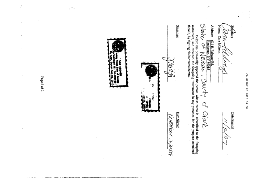 Document de brevet canadien 2702128. Cession 20100430. Image 3 de 3