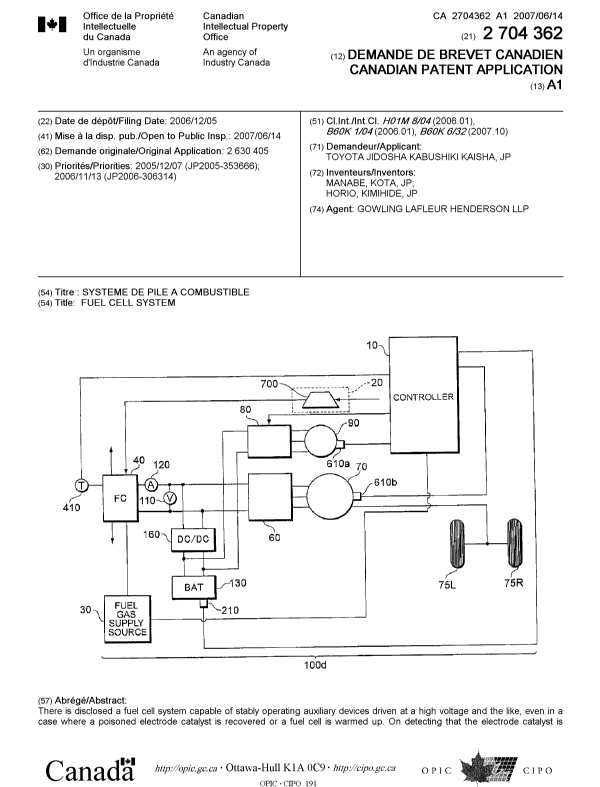 Document de brevet canadien 2704362. Page couverture 20091204. Image 1 de 2