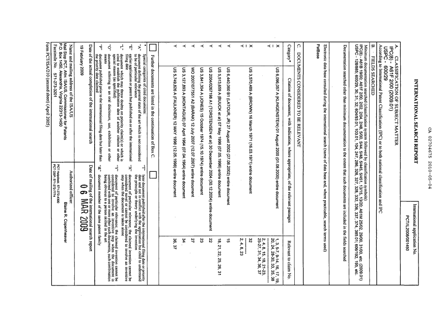Document de brevet canadien 2704675. PCT 20100504. Image 2 de 2