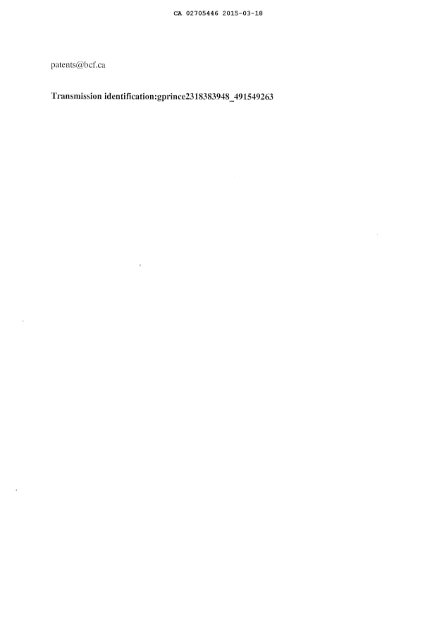 Document de brevet canadien 2705446. Poursuite-Amendment 20150318. Image 2 de 13