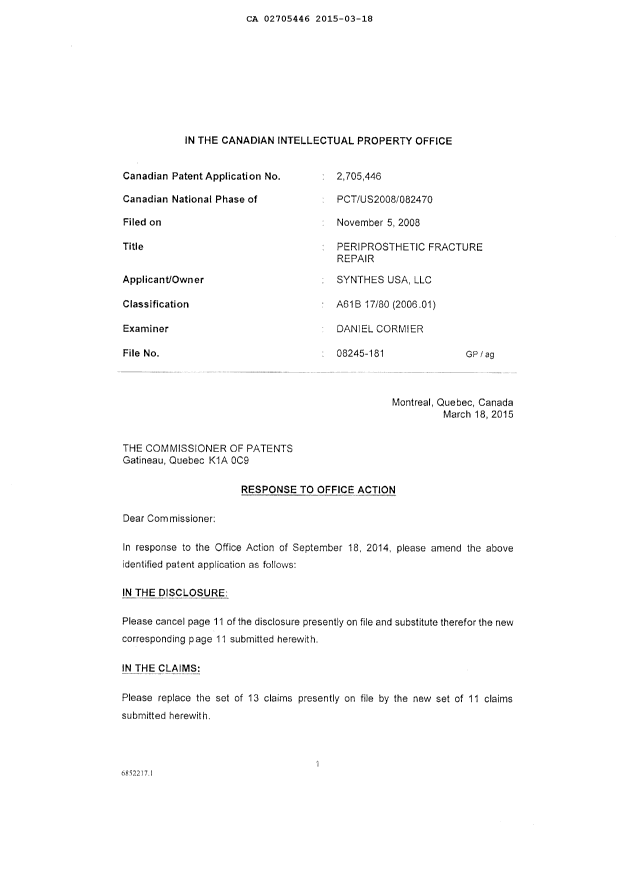 Canadian Patent Document 2705446. Prosecution-Amendment 20150318. Image 3 of 13