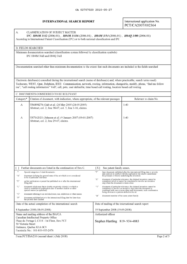 Document de brevet canadien 2707020. PCT 20100527. Image 1 de 2