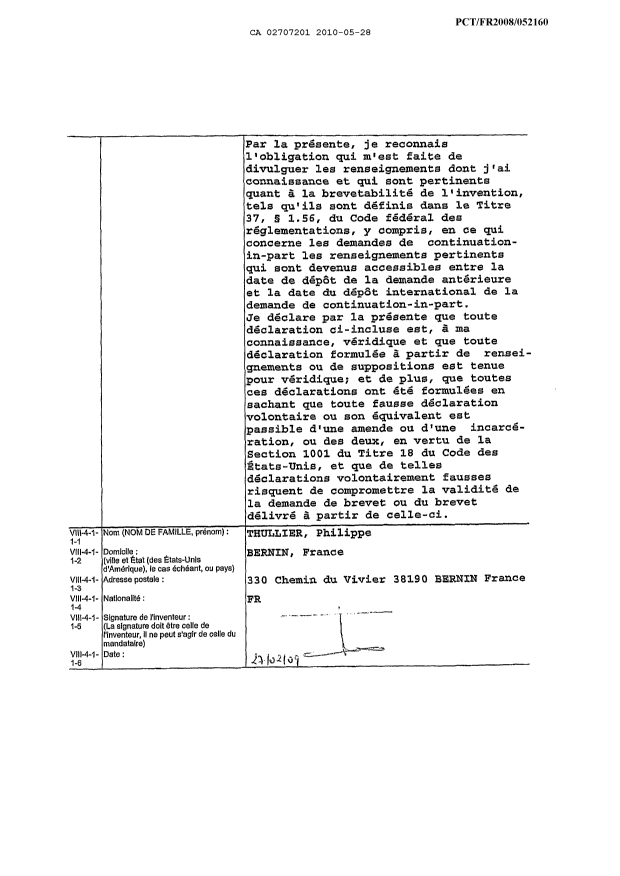Canadian Patent Document 2707201. PCT 20100528. Image 8 of 9