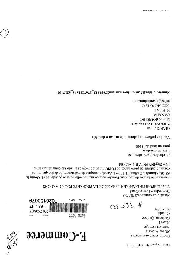 Document de brevet canadien 2707760. Changement à la méthode de correspondance 20170607. Image 1 de 1