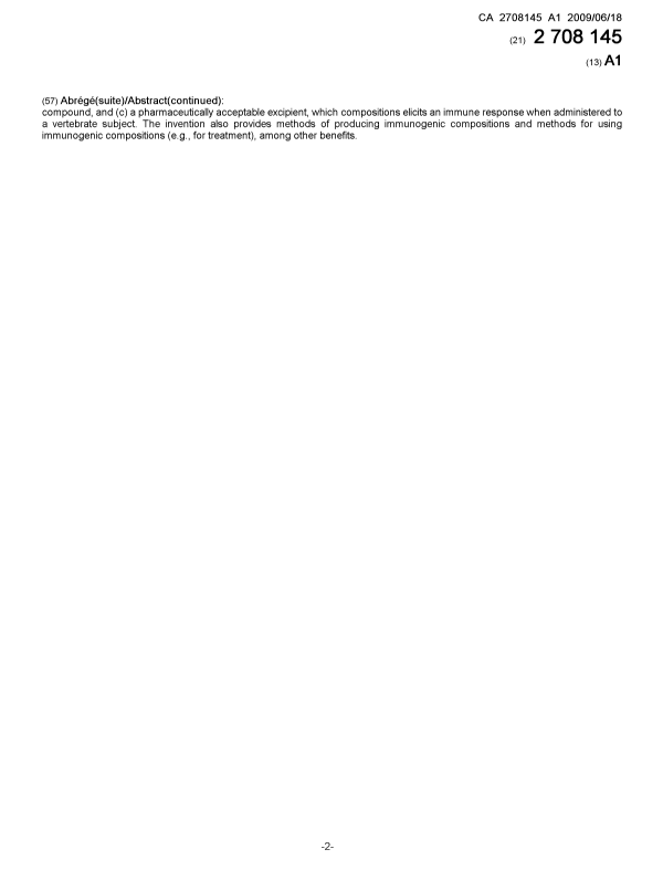 Document de brevet canadien 2708145. Page couverture 20100818. Image 2 de 2