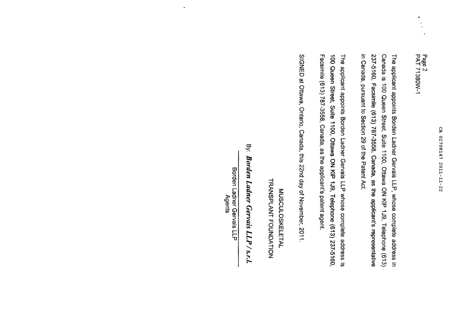 Canadian Patent Document 2708147. Correspondence 20111122. Image 3 of 3