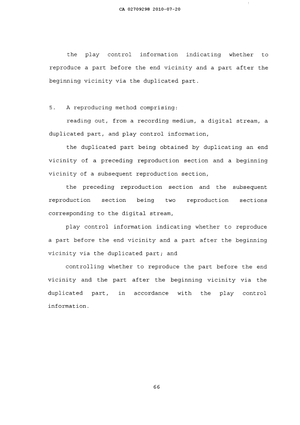 Document de brevet canadien 2709298. Revendications 20100720. Image 4 de 4
