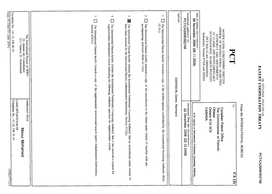 Document de brevet canadien 2710026. PCT 20100618. Image 1 de 10