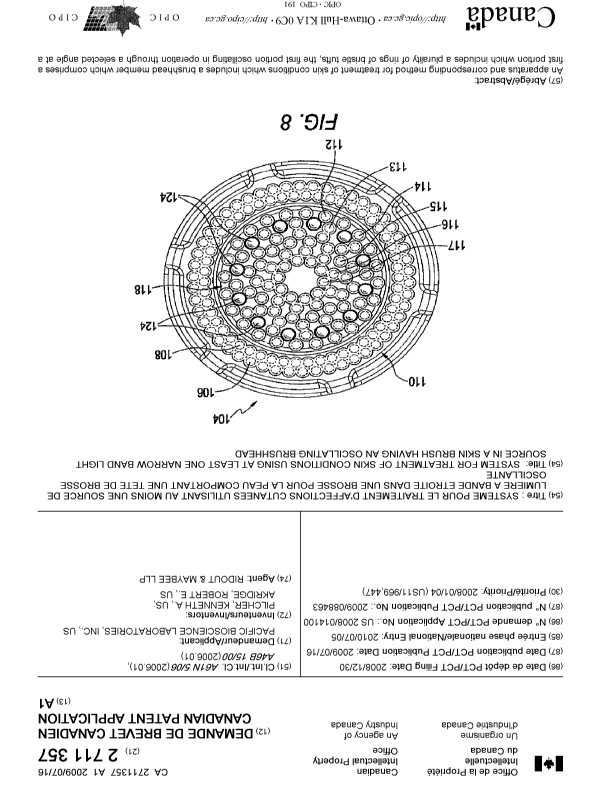 Document de brevet canadien 2711357. Page couverture 20091201. Image 1 de 2