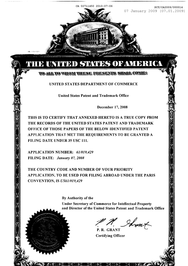 Document de brevet canadien 2711450. PCT 20100706. Image 2 de 24