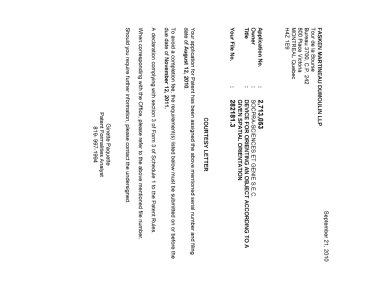 Document de brevet canadien 2713053. Correspondance 20091217. Image 1 de 1