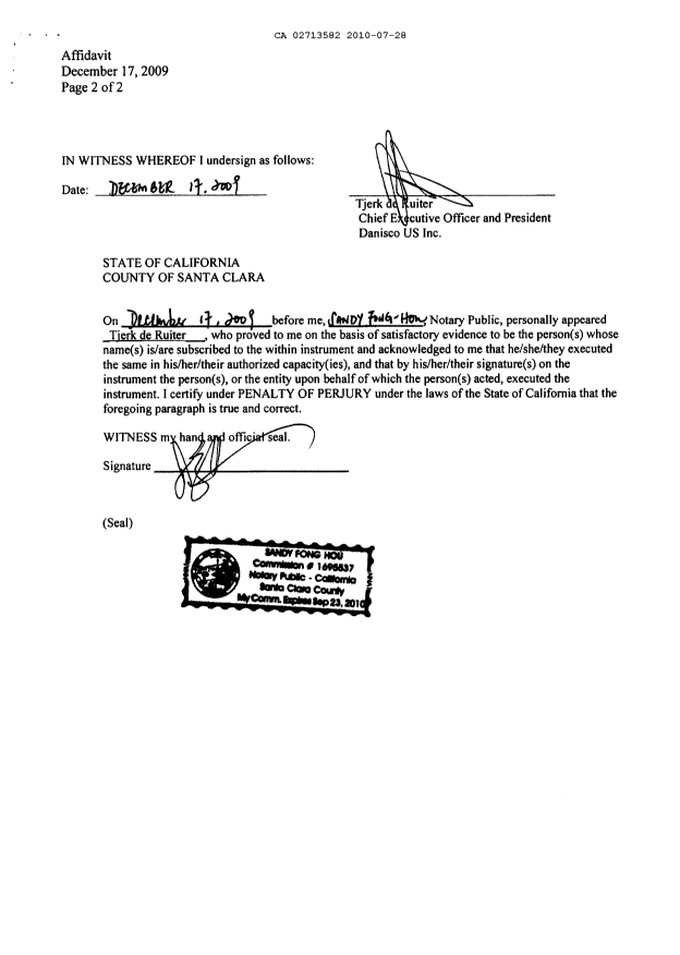 Document de brevet canadien 2713582. Cession 20100728. Image 6 de 6