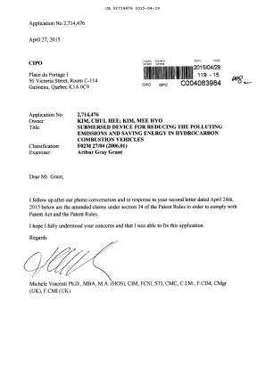 Document de brevet canadien 2714476. Poursuite-Amendment 20141229. Image 1 de 5