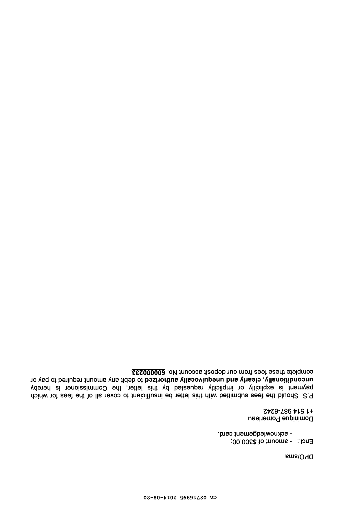 Canadian Patent Document 2716995. Correspondence 20131220. Image 2 of 2
