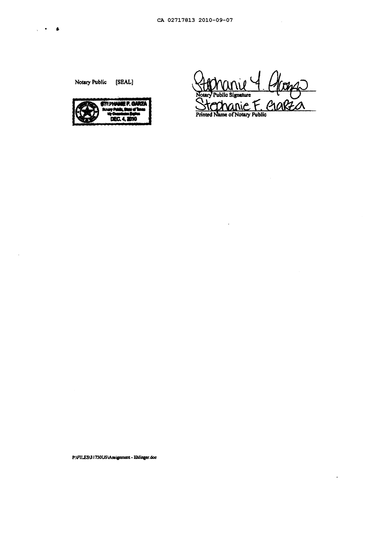 Document de brevet canadien 2717813. Cession 20100907. Image 26 de 26