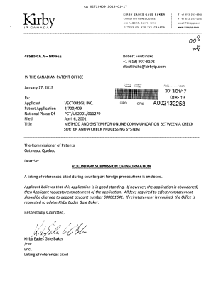 Document de brevet canadien 2720409. Poursuite-Amendment 20130117. Image 1 de 1
