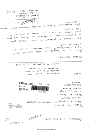 Document de brevet canadien 2721505. Correspondance 20121202. Image 1 de 2