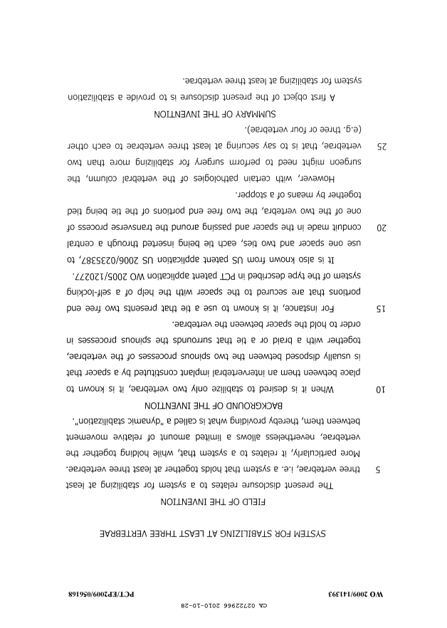 Canadian Patent Document 2722966. Description 20101028. Image 1 of 19
