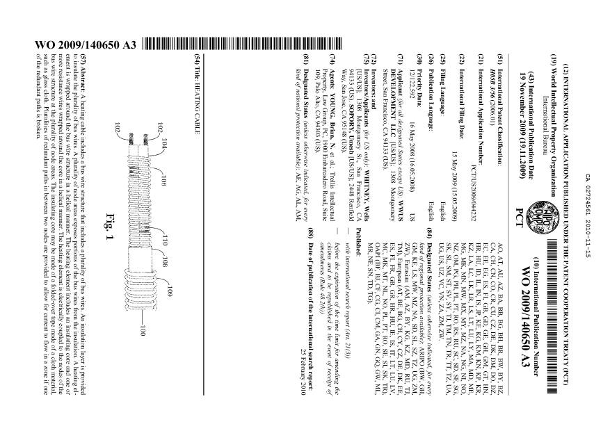 Document de brevet canadien 2724561. Abrégé 20101115. Image 1 de 1