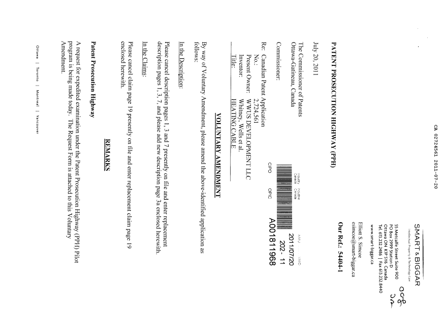 Canadian Patent Document 2724561. Prosecution-Amendment 20101220. Image 3 of 10